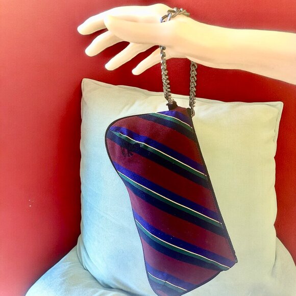 Ralph Lauren Rugby Silk Wristlet Skull & Crossbones Zipper Closure - Picture 3 of 14